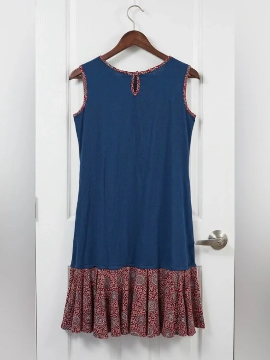 Linen & Cotton Sleeveless Shift Dress - Picture 2 of 2
